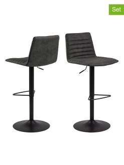 2-delige Set: Barkrukken "Kimmy" Zwart - (B)50 X (H)110 X (D)46 Cm