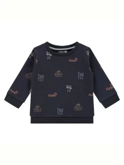 Sweatshirt Donkerblauw/beige