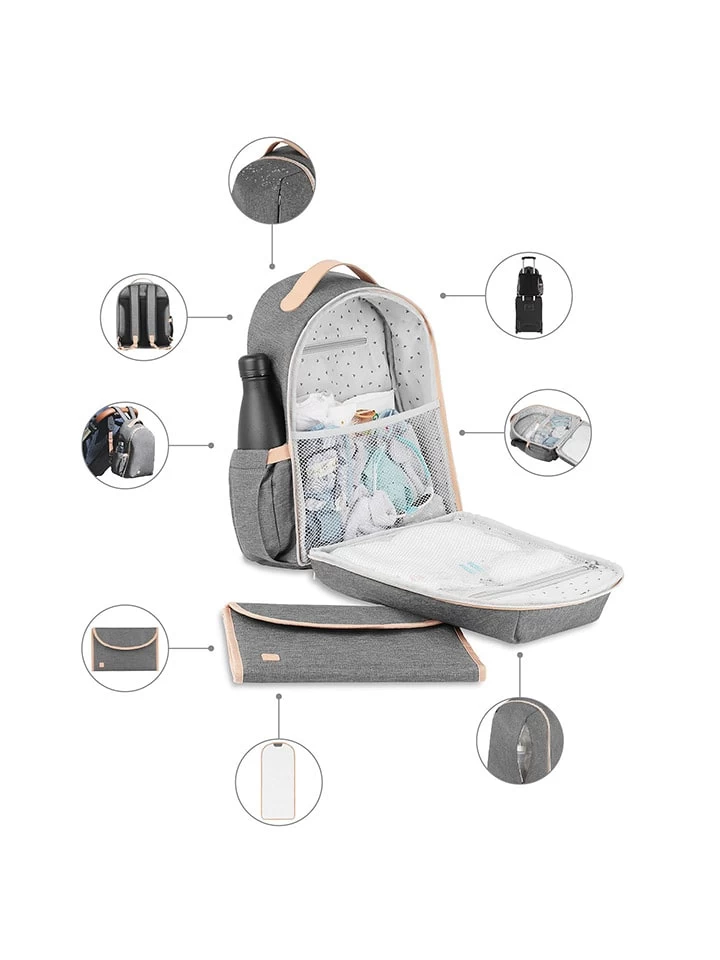 BabyMoov Luierrugzak "Le Pyla" Grijs - (B)30 X (H)38 X (D)18 Cm 5 BabyMoov Luierrugzak "Le Pyla" Grijs - (B)30 X (H)38 X (D)18 Cm - Afbeelding 5