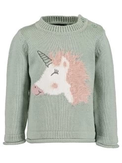 Blue Seven Trui Groen/wit/lichtroze