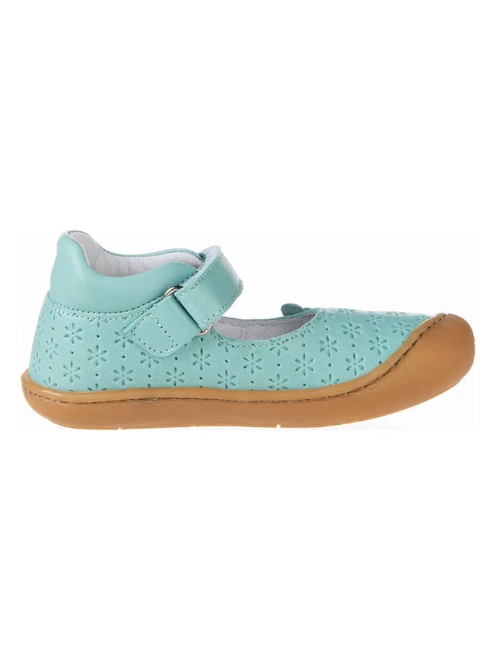 Leren Ballerina's Met Bandje Turquoise 2 Leren Ballerina's Met Bandje Turquoise - Afbeelding 2