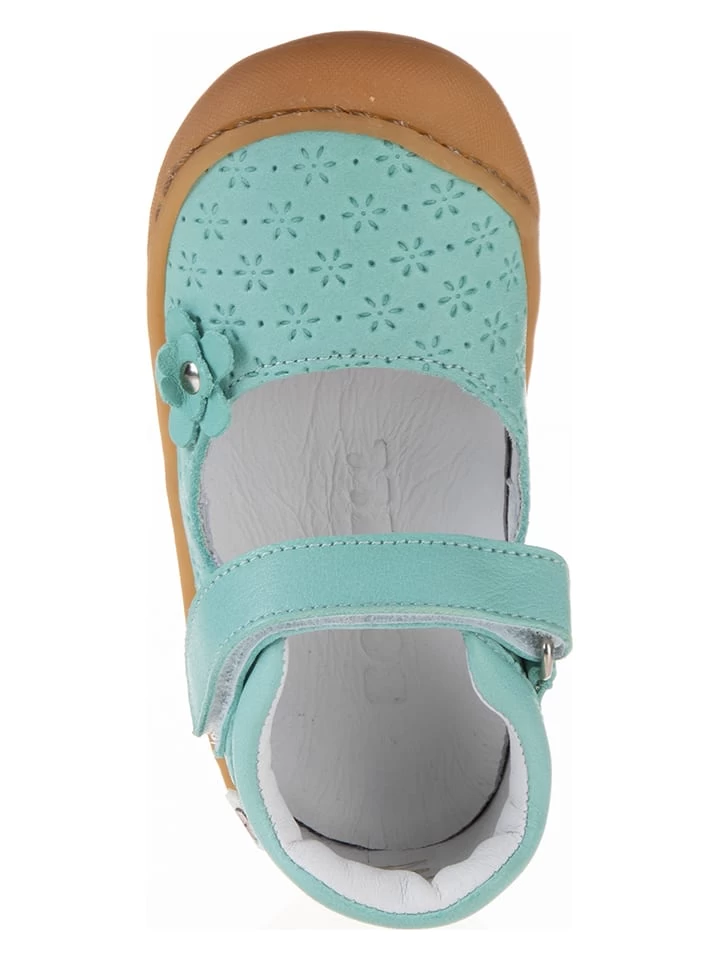 Leren Ballerina's Met Bandje Turquoise 4 Leren Ballerina's Met Bandje Turquoise - Afbeelding 4