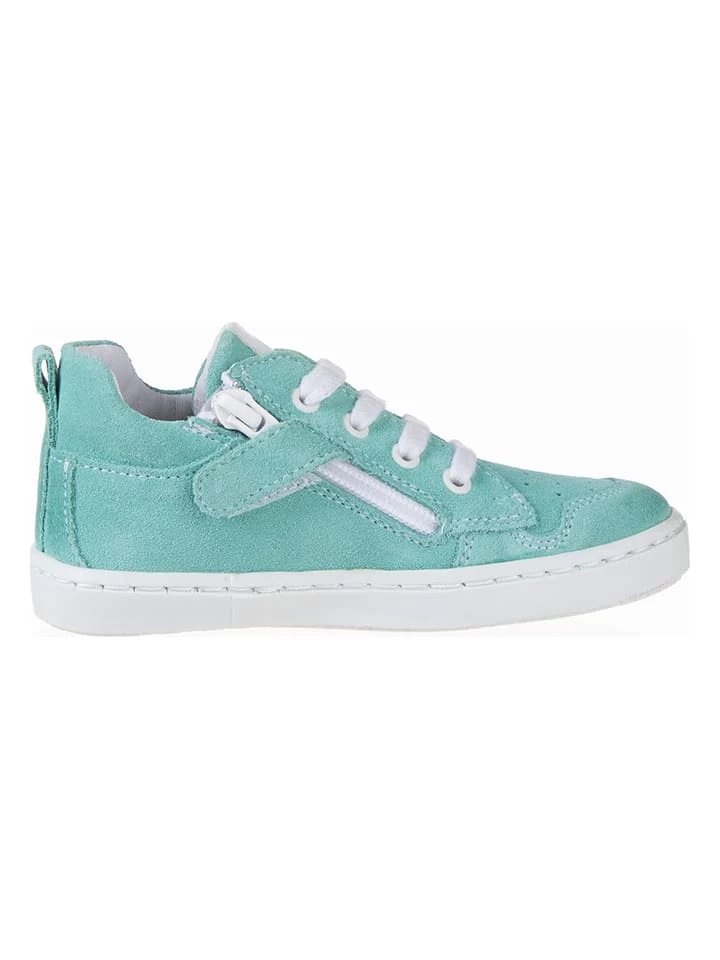 Leren Sneakers Turquoise/wit 2 Leren Sneakers Turquoise/wit - Afbeelding 2