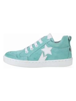 Leren Sneakers Turquoise/wit