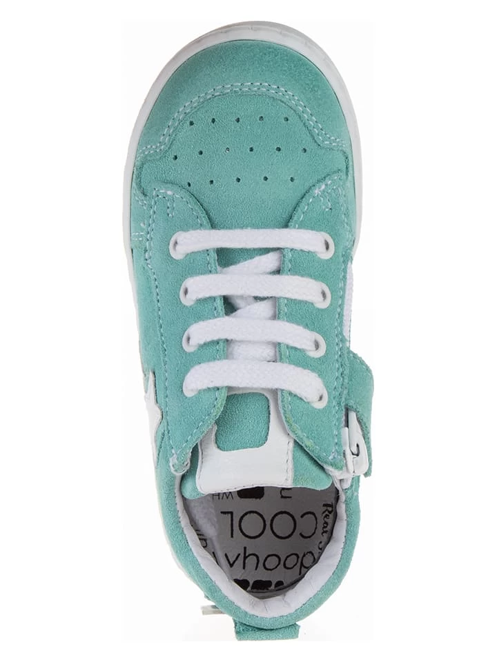 Leren Sneakers Turquoise/wit 4 Leren Sneakers Turquoise/wit - Afbeelding 4