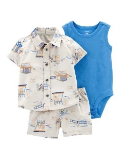 Carter's™ 3-delige Outfit Crème/lichtblauw