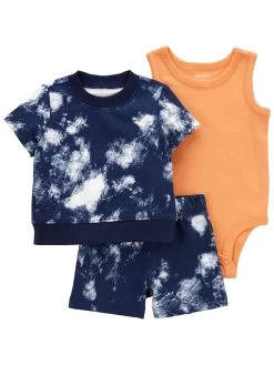 Carter'sâ„¢ 3-delige Outfit Donkerblauw/wit/oranje