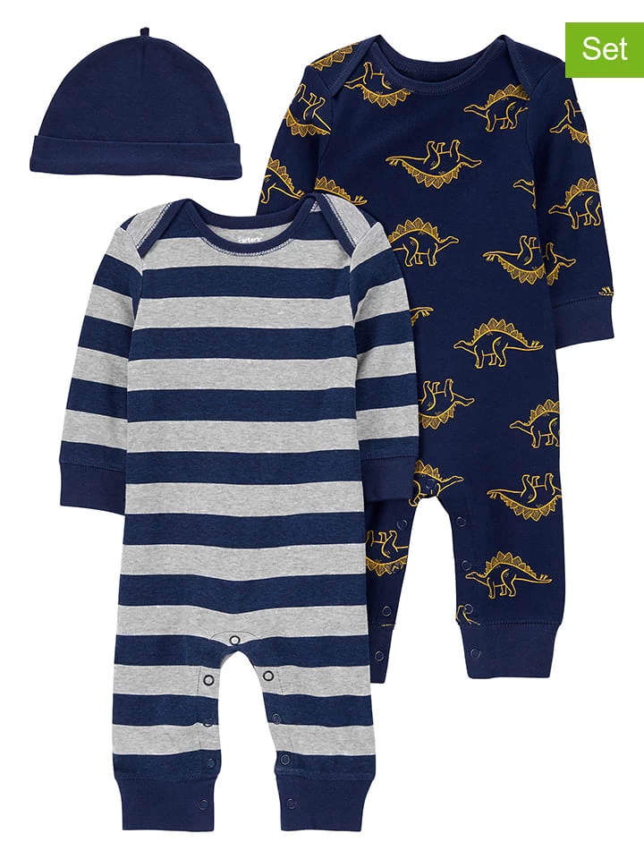 Carter's™ 3-delige Set: Pakjes En Muts Donkerblauw/grijs 1 Carter's™ 3-delige Set: Pakjes En Muts Donkerblauw/grijs