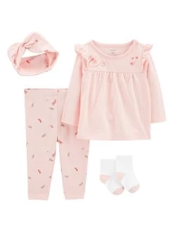 Carter's™ 4-delige Outfit Lichtroze/wit