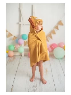 Badcape "Leeuw" Lichtbruin - (L)120 X (B)110 Cm