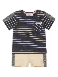 Dirkje 2-delige Outfit Donkerblauw/beige