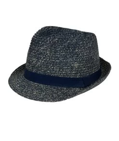 Hoed Donkerblauw/beige