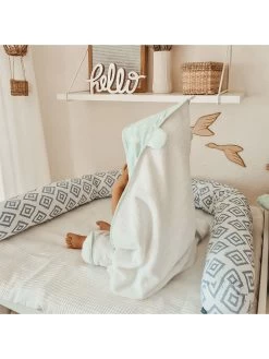 Badcape Wit/turquoise -Babyproduct winkel emmaandnoah badcape wit turquoise 2