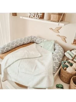 Badcape Wit/turquoise -Babyproduct winkel emmaandnoah badcape wit turquoise 3