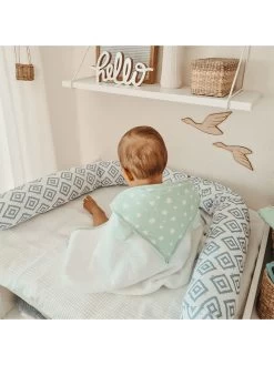 Badcape Wit/turquoise -Babyproduct winkel emmaandnoah badcape wit turquoise 4