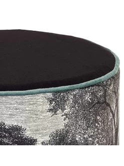 Poef "Black Forest" Zwart - (H)36 X Ø 28 Cm -Babyproduct winkel ethnical life poef black forest zwart h 36 x o 28 cm 2