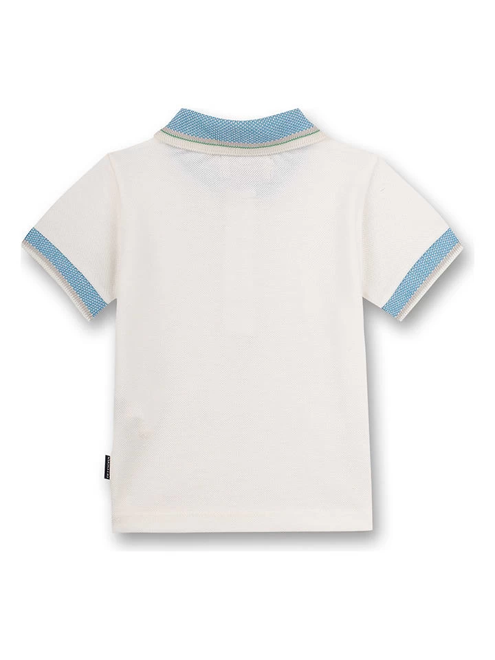 Poloshirt Crème/lichtblauw 2 Poloshirt Crème/lichtblauw - Afbeelding 2