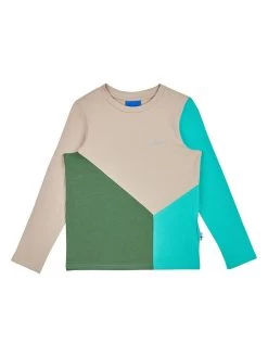 Longsleeve "Rannikko" Turquoise/grijs/groen