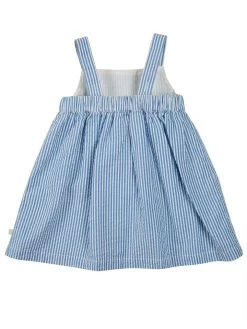 Voorkant -Babyproduct winkel frugi jurk alma lichtblauw wit 1