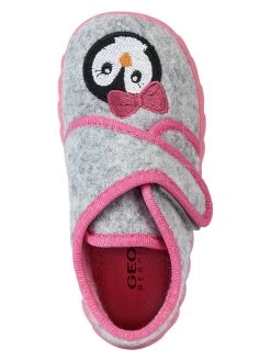 Geox Pantoffels "Zyzie" Grijs/roze -Babyproduct winkel geox pantoffels zyzie grijs roze 4