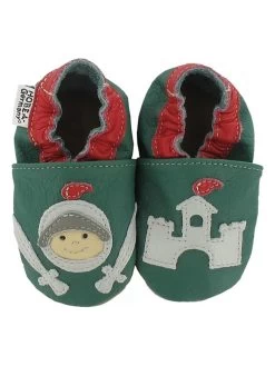 Leren Kruipschoenen "Ridder" Groen