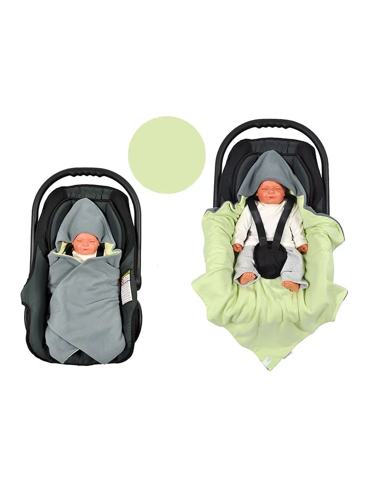 Zomer-inbakerdoek Lichtgroen/grijs - (L)70 X (B)70 Cm 1 Zomer-inbakerdoek Lichtgroen/grijs - (L)70 X (B)70 Cm