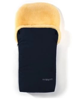 Voetenzak Met Lamsvacht "Putzi" Donkerblauw - (L)90 X (B)34 Cm