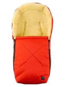 Knuffelzak Met Lamsvacht "Emmi" Rood - (L)80 X (B)37 Cm