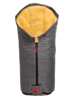 Voetenzak Met Lamsvacht "Iglu" Grijs - (L)93 X (B)45 Cm