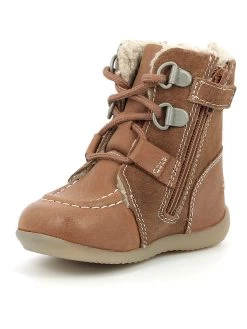Kickers Leren Winterlaarzen "Bamacho" Lichtbruin -Babyproduct winkel kickers leren winterlaarzen bamacho lichtbruin 5