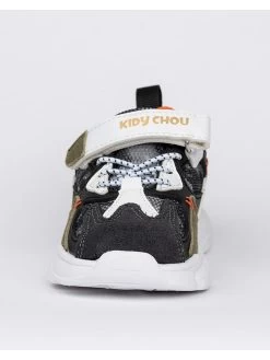 Sneakers Kaki/oranje -Babyproduct winkel kidy chou sneakers kaki oranje 2