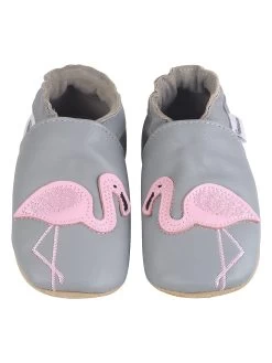 Leren Kruipschoentjes "Flamingo" Grijs