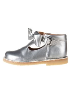 Leren Enkelsandalen Zilverkleurig