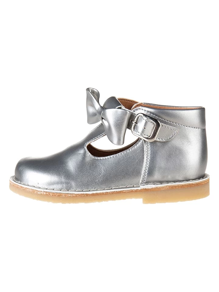 Leren Enkelsandalen Zilverkleurig 1 Leren Enkelsandalen Zilverkleurig