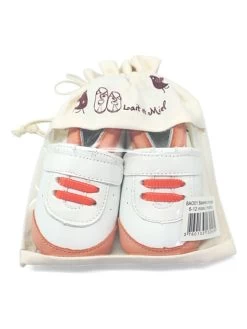 Leren Kruipschoenen Oranje/wit -Babyproduct winkel lait et miel leren kruipschoenen oranje wit 5