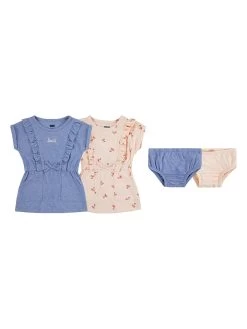 4-delige Outfit Blauw/lichtroze
