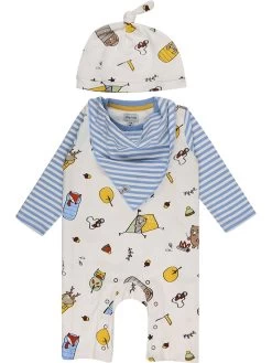 3-delige Outfit Wit/blauw