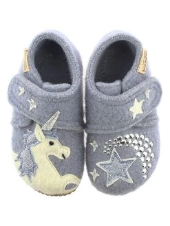 Living Kitzbühel Pantoffels "Eenhoorn & Ster" Grijs