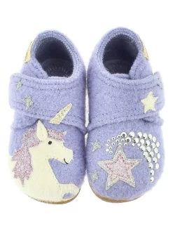 Living Kitzbühel Pantoffels "Eenhoorn & Ster" Paars -Babyproduct winkel living kitzbuhel pantoffels eenhoorn and ster paars 3