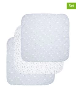 3-delige Set: Mousseline Inbakerdekens "Luma" Grijs/wit