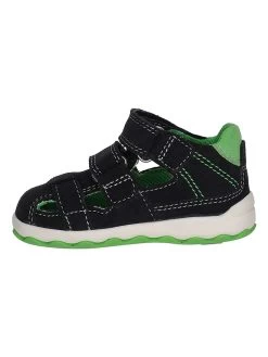 Lurchi Leren Enkelsandalen "Iki" Zwart/groen -Babyproduct winkel lurchi leren enkelsandalen iki zwart groen 3