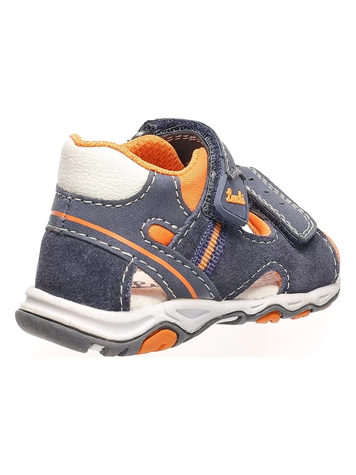 Lurchi Leren Sandalen "Janosch" Donkerblauw/oranje 3 Lurchi Leren Sandalen "Janosch" Donkerblauw/oranje - Afbeelding 3