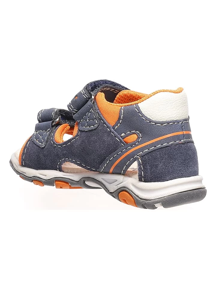 Lurchi Leren Sandalen "Janosch" Donkerblauw/oranje 4 Lurchi Leren Sandalen "Janosch" Donkerblauw/oranje - Afbeelding 4