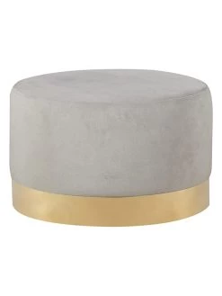 Poef "Siraso" Grijs - (H)35 X Ø 55 Cm