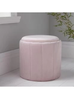 Poef "Plush Stool" Lichtroze - (H)42 X Ø 43 Cm -Babyproduct winkel native home and lifestyle poef plush stool lichtroze h 42 x o 43 cm 2