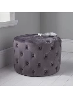 Poef "Velvet Pouffe" Paars - (H)42 X Ø 60 Cm -Babyproduct winkel native home and lifestyle poef velvet pouffe paars h 42 x o 60 cm 2
