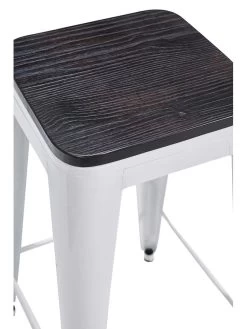 Kruk Wit/zwart - (B)30,5 X (H)76,5 X (D)30,5 Cm -Babyproduct winkel novita kruk wit zwart b 30 5 x h 76 5 x d 30 5 cm 2