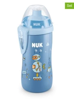 NUK 2-delige Set: Drinkleerflessen "Junior Cup" Blauw - 300 Ml
