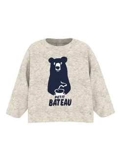 PETIT BATEAU Longsleeve Beige/donkerblauw