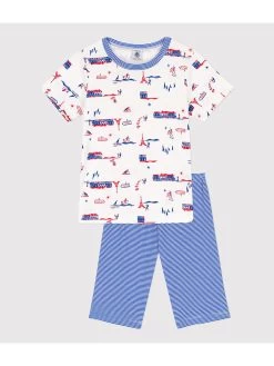 PETIT BATEAU Pyjama Wit/blauw
